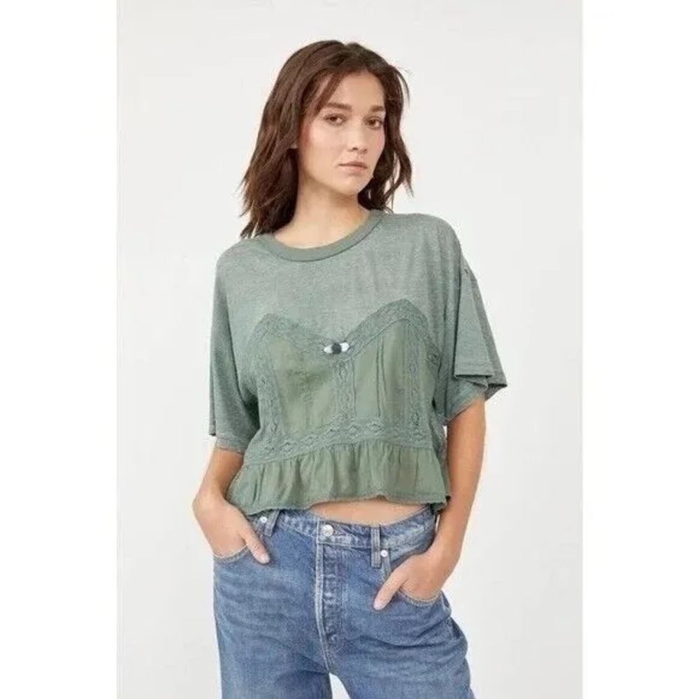 *** NEW WITH TAGS*** FP Green Lace Tee